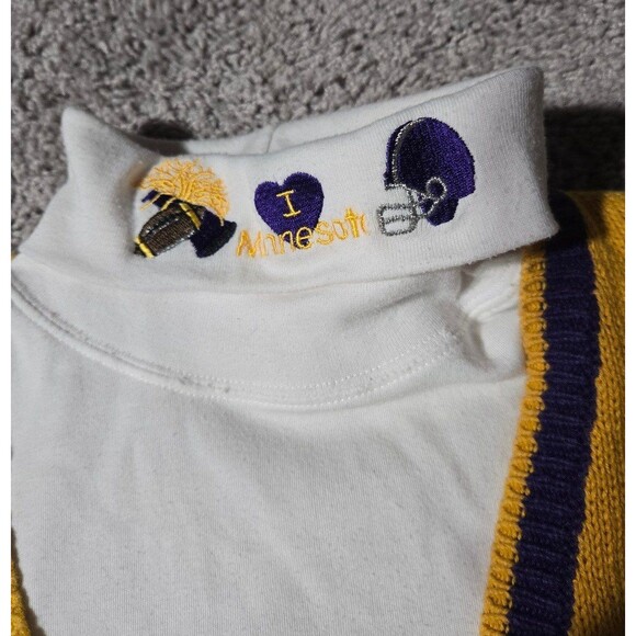 Vintage Minnesota Vikings Cardigan Turtleneck set Christopher Banks Football - Picture 5 of 8